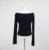Myuji Collar Off-Shoulder Knit