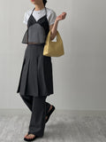 Pleated Bootcut Layered Slacks