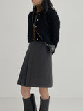 Half Pleats Midi Skirt