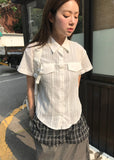 STRIPE WESTERN HALF SHIRT