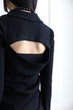 Back slit button turtleneck