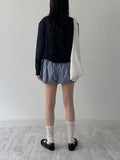 [Pants Lining!] Check Pumpkin Banding Mini Skirt