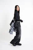 Black Lightning Balloon Denim Pants
