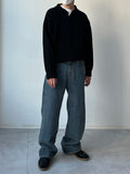Dark Blue Wide Denim