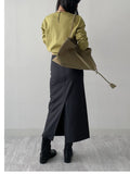 Basic Pencil Long Skirt