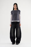 Dart Curved Denim Pants
