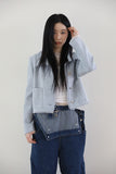 High Neck Fringe Tweed Jacket