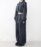 (Unisex) Diction Embroidered Balloon Brushed Sweatpants