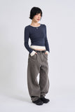 Modal two-tone layered long sleeves
