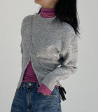 Zip-up round crop knit