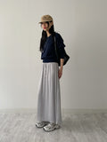 Banding Satin Long Skirt
