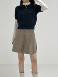 Cargo corduroy half-length pants