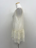 Tencel See-through Frill Sleeveless Blouse
