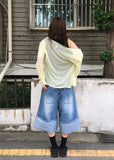 DOUBLE HEM BERMUDA DENIM