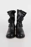 Three Buckle Strap Middle Boots