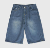 Leewoo denim bermuda pants