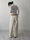Half Moon Ribbed Half-Pola T-Shirt