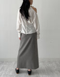 Eve One-Shoulder Pintuck Blouse