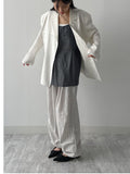 [summer] Rib pin tuck linen overfit jacket