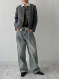 Musk No-Collared Tweed Jacket