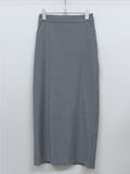 Striped Banding H-Line Long Skirt