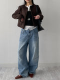 [Unisex] Force 10 Pintuck Wide Denim Pants