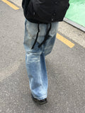 Bart washed straight denim pants