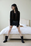 Damage Sleeveless Cardigan Set