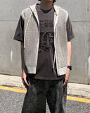 Summer Mesh Hood Vest Zip-up