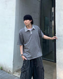Pigment Stripe Collar Short Sleeve Tee