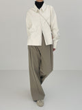 Reverse Pintuck Cotton Wide Pants