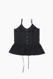 Lace gauze frill sleeveless