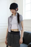 Silver cropped shirt
