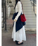 Suede Shoulder Bucket Bag