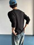 Lau Ribbed Henley Neck Long Sleeve
