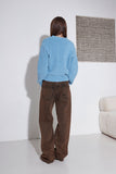 wide brown washing denim