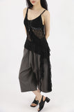 Half-high neck knit halter top
