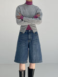 525 Cat Washing Bermuda Wide Denim