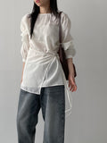 Stone cat brush wide denim pants