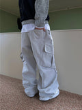 Peach Cotton Diagonal Cargo Balloon Pants