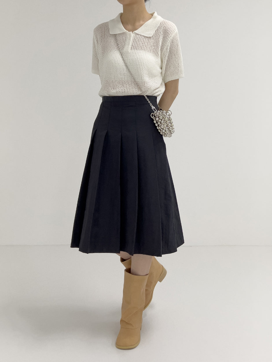 【INCHANT ME】Nylon Pleated Midi Skirt INCHANT ME(インチャントミー) - ナイロンプリーツミディ