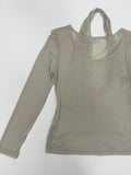 Shirred halterneck layered T-shirt