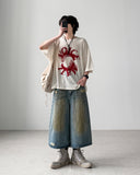 Grease Damage Bermuda Denim