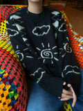 Cloud brush graphic knit