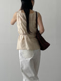 Mocha Strap Sleeveless Blouse