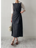 Joanne Nylon Sleeveless Wrap One Piece Long