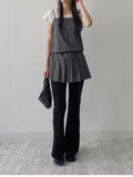 Striped Pleated Bustier One-Piece