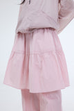 PRTN) Pintuck Flare Mid Length Skirt