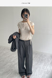 Ber Linen Two Tuck Wide Slacks