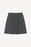Gingham Check Banding Bermuda Pants